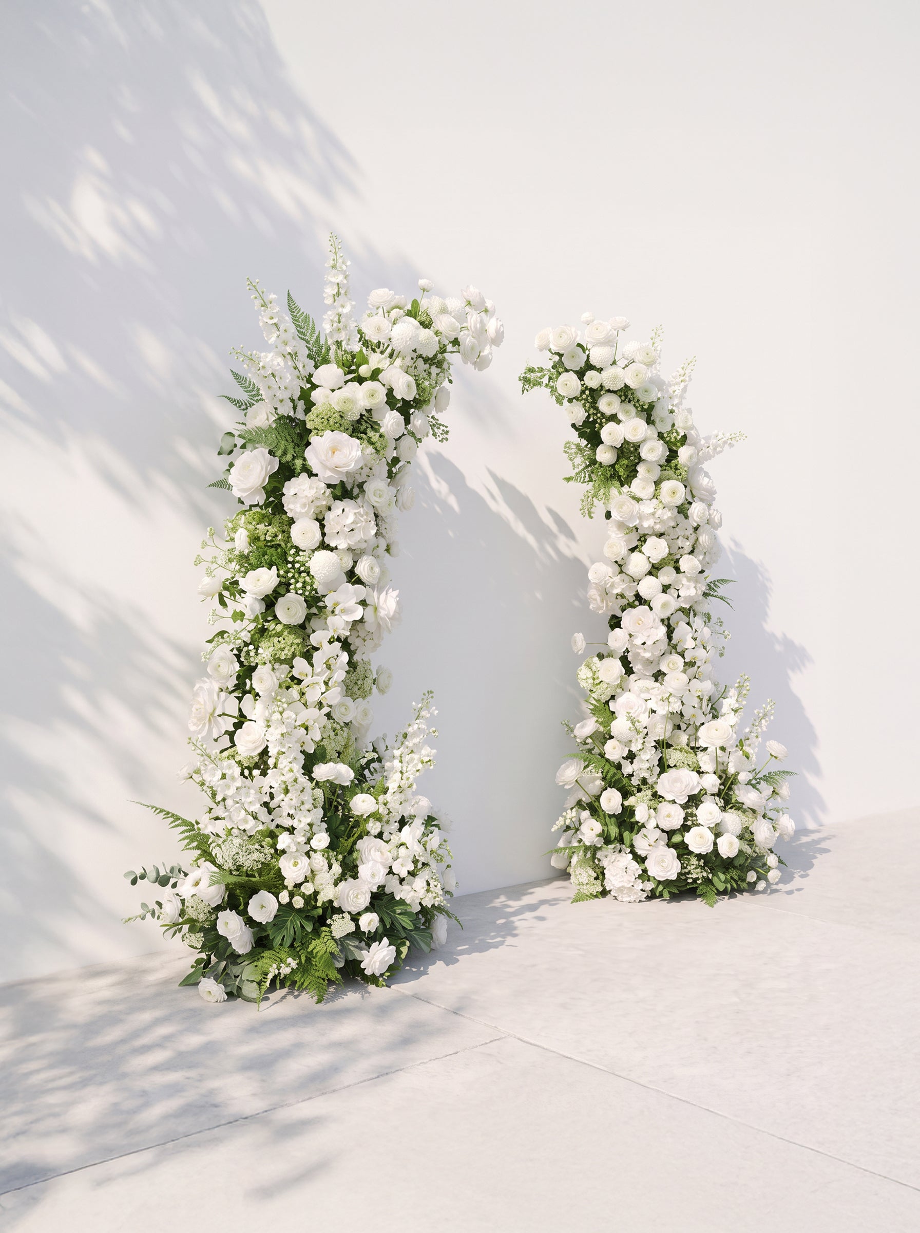Perrella Luxury Horn Shaped Flower Arch with Frame for Wedding Party Event Backdrop Decoration — left view