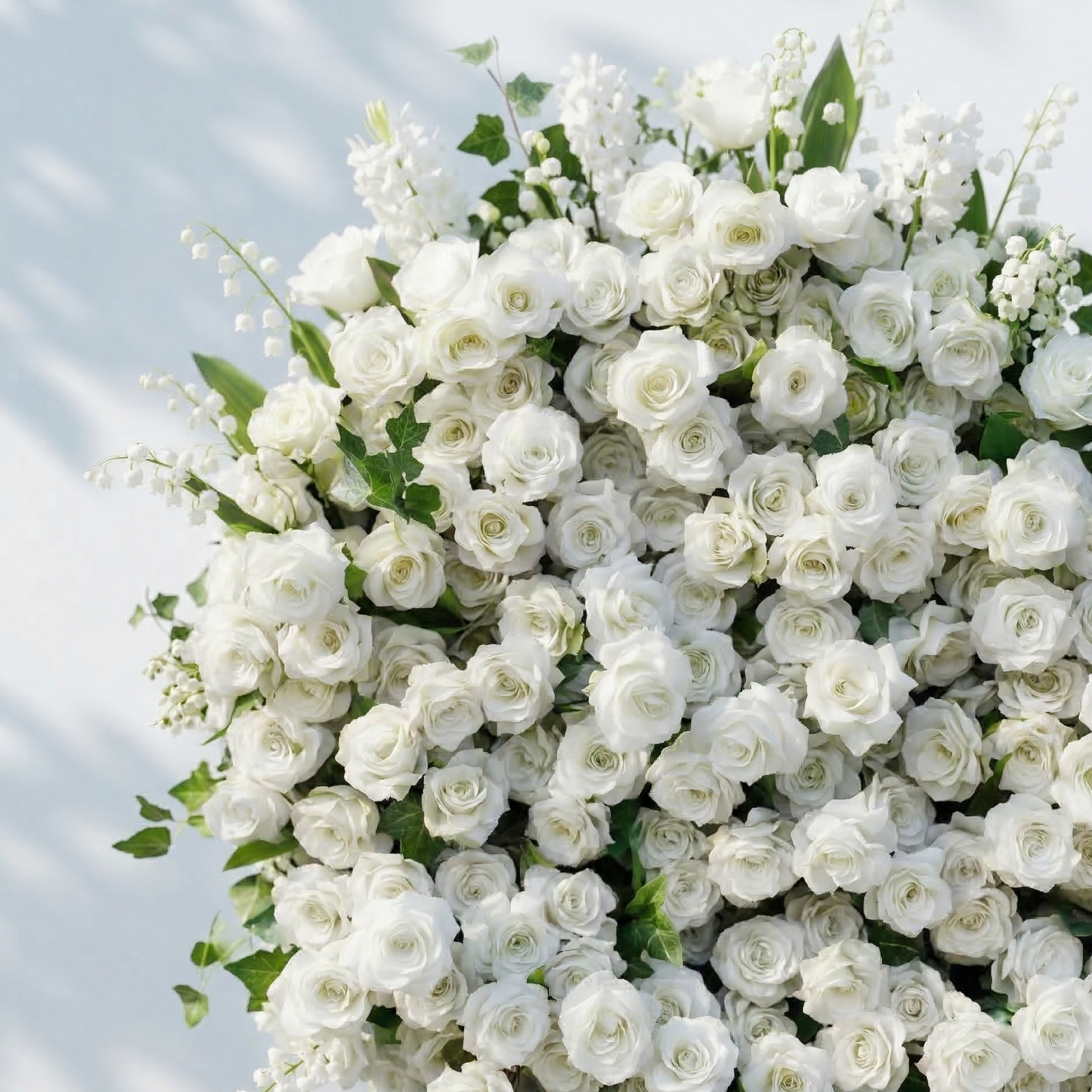 Petalya: 3D White Silk Rose Heart Floral Backdrop Decor for Proposal &amp; Anniversary Backdrop