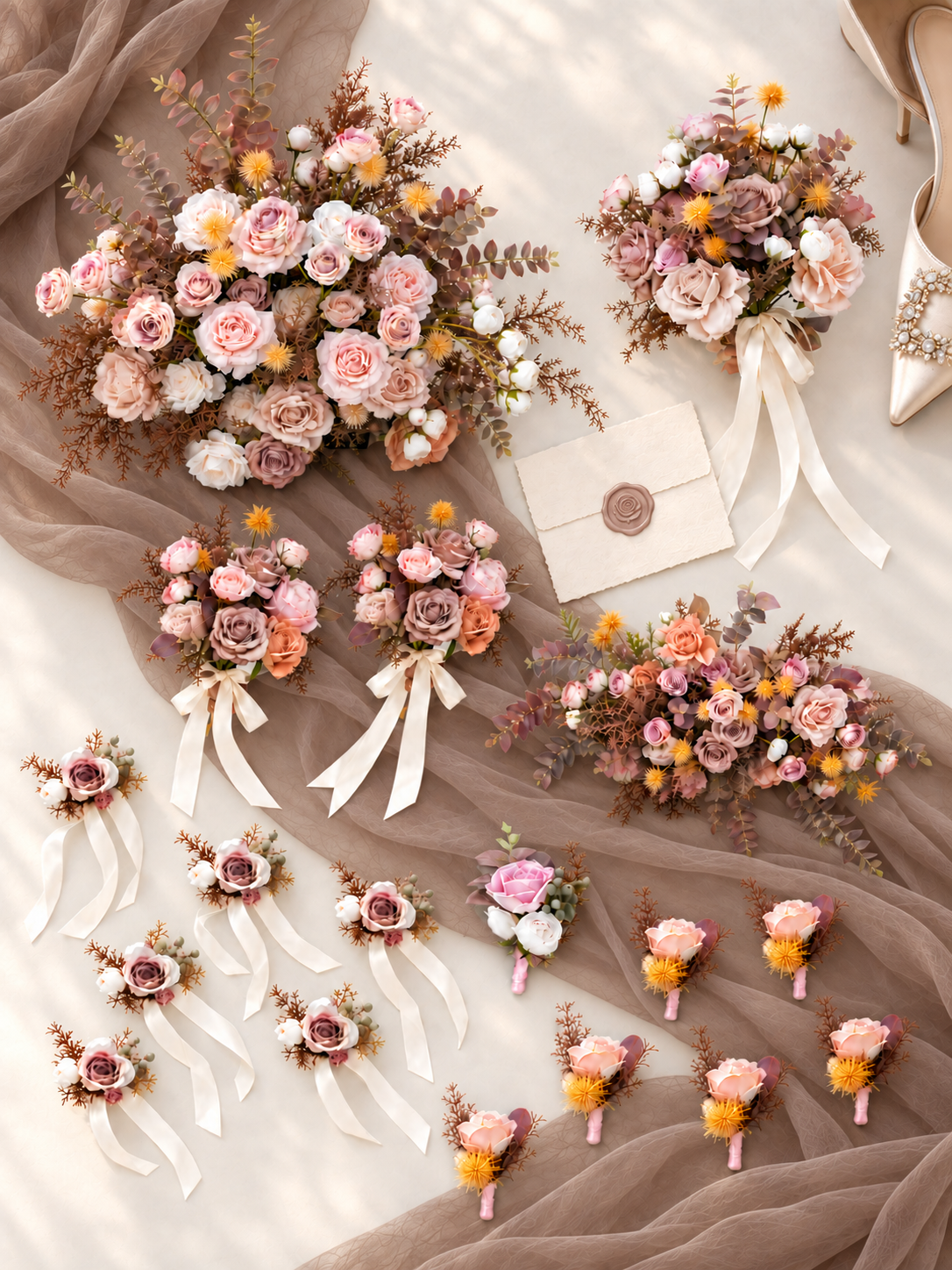 Vera – Wedding Party Package in Dusty Rose &amp; Caramel