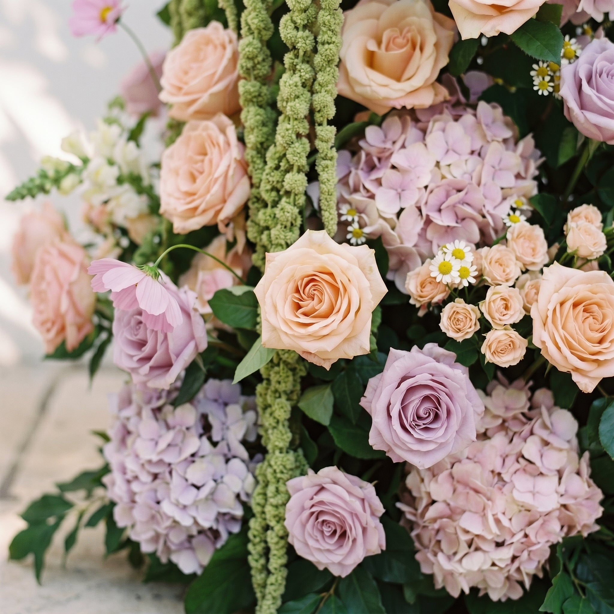 Aurlisse: Luxury Fresh Green &amp; Ivory Wildflower Ground Arch Arrangement for Elegant Garden Weddings &amp; Natural-Inspired Event Decor