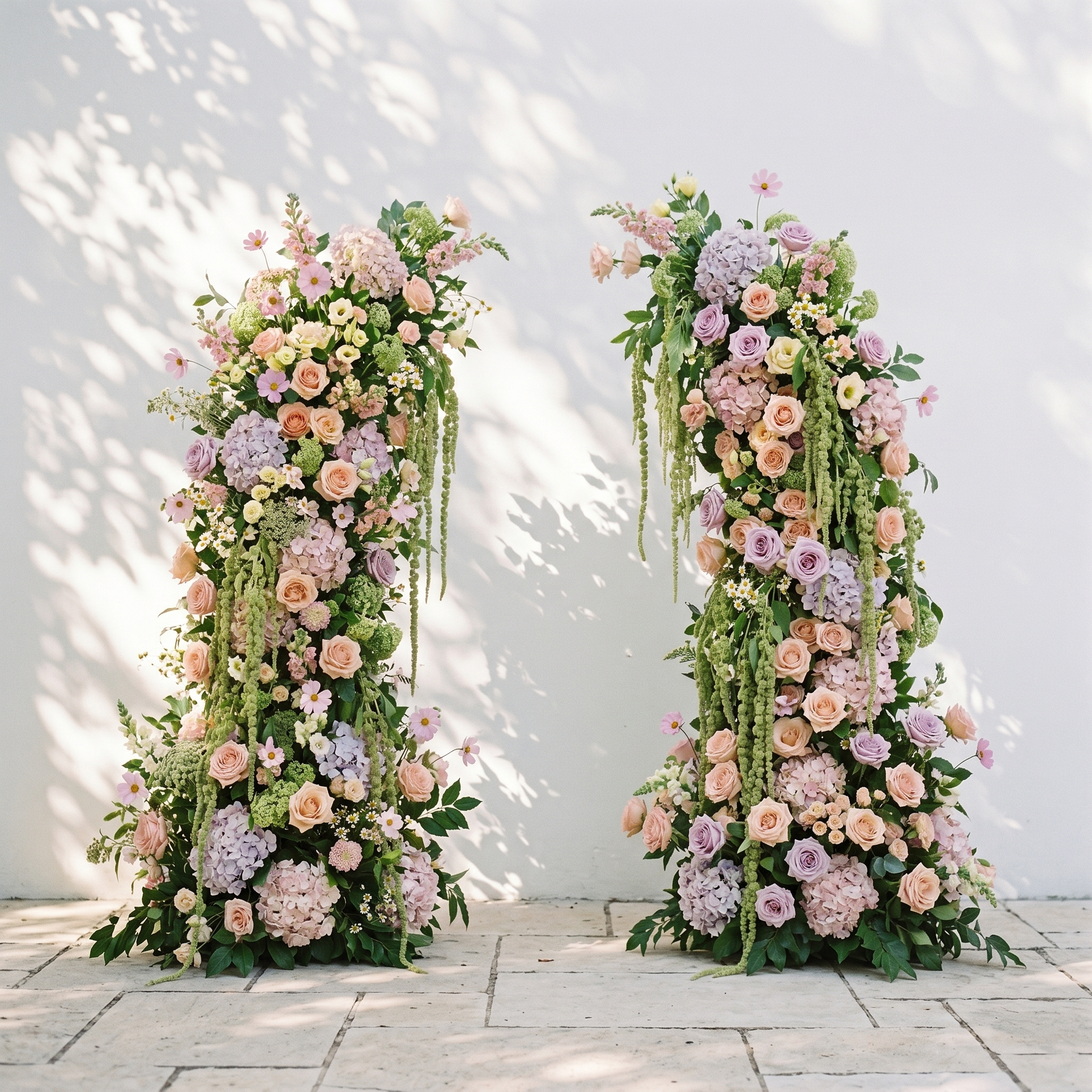 Aurlisse: Luxury Fresh Green &amp; Ivory Wildflower Ground Arch Arrangement for Elegant Garden Weddings &amp; Natural-Inspired Event Decor