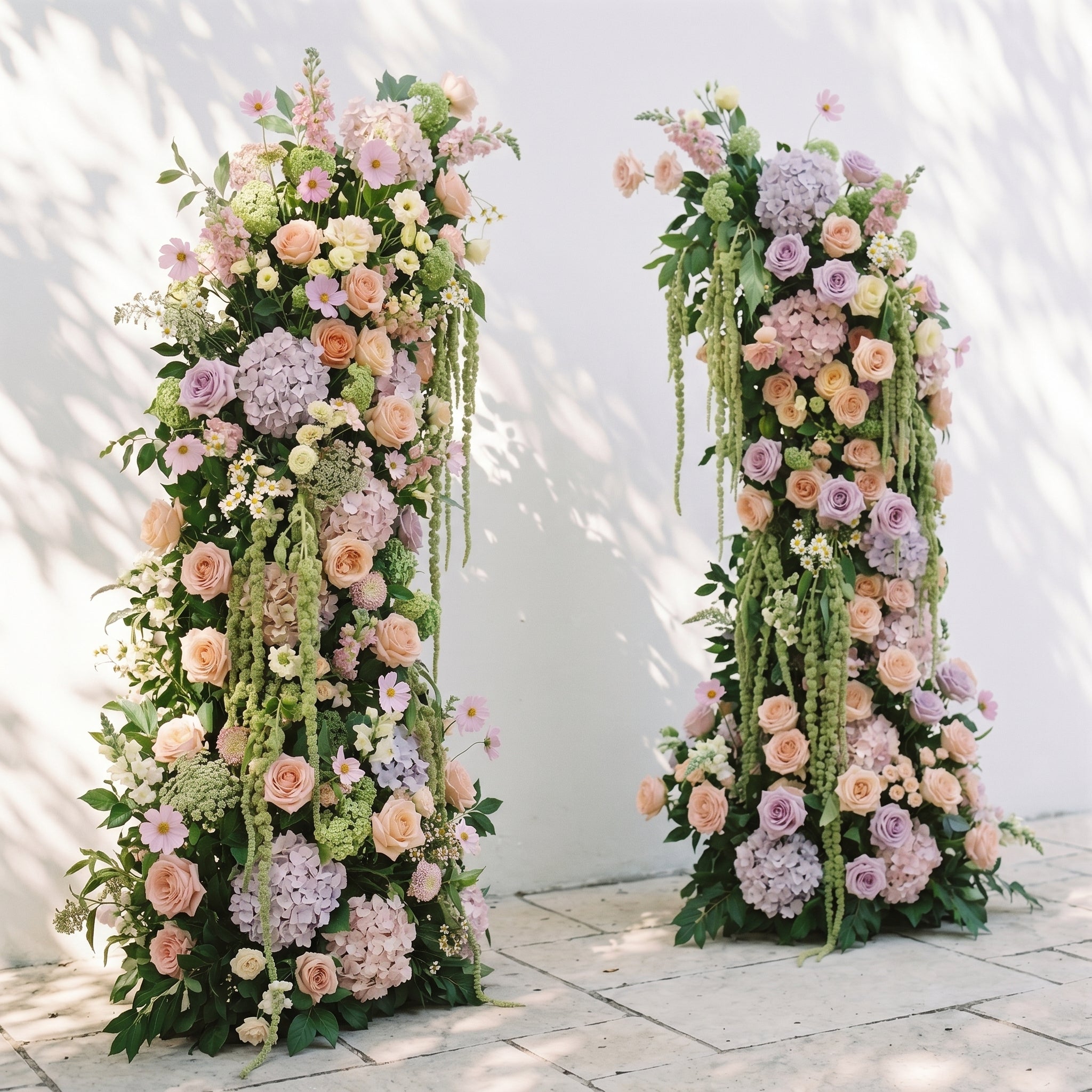 Aurlisse: Luxury Fresh Green &amp; Ivory Wildflower Ground Arch Arrangement for Elegant Garden Weddings &amp; Natural-Inspired Event Decor