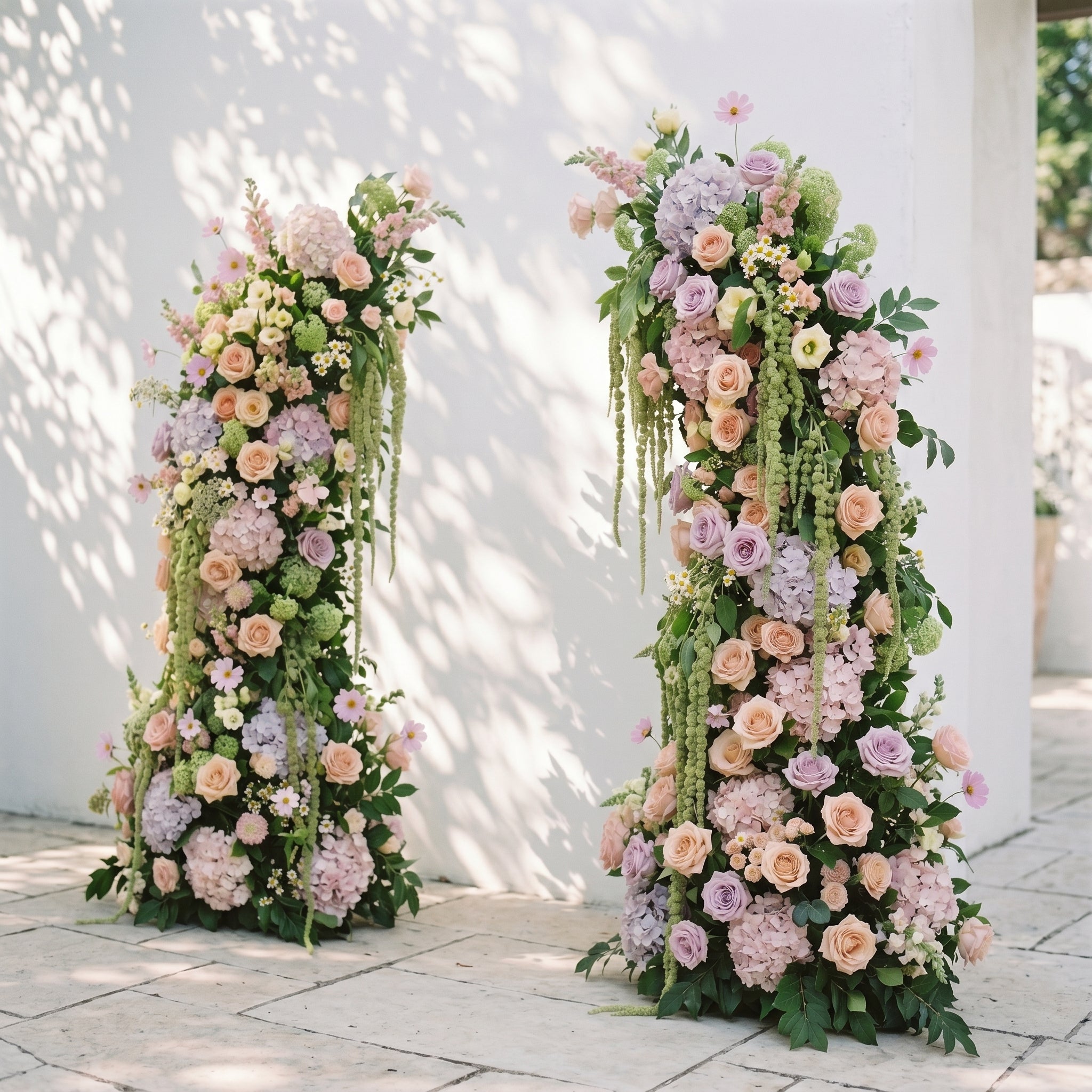 Aurlisse: Luxury Fresh Green &amp; Ivory Wildflower Ground Arch Arrangement for Elegant Garden Weddings &amp; Natural-Inspired Event Decor