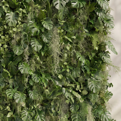 Raelira: Luxury 5D Green Silk Floral Wall Roll-Up Backdrop for Elegant Minimalist Weddings