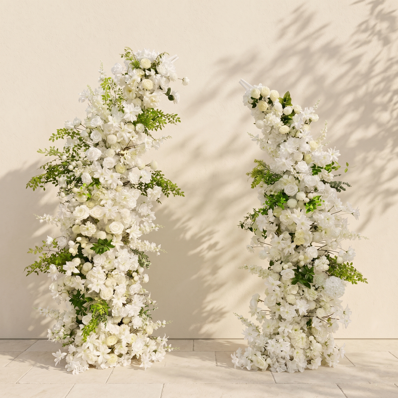Raelsola:Luxury Classic Green &White Color Flower Arch for Weddings&Event Decor Including Frame