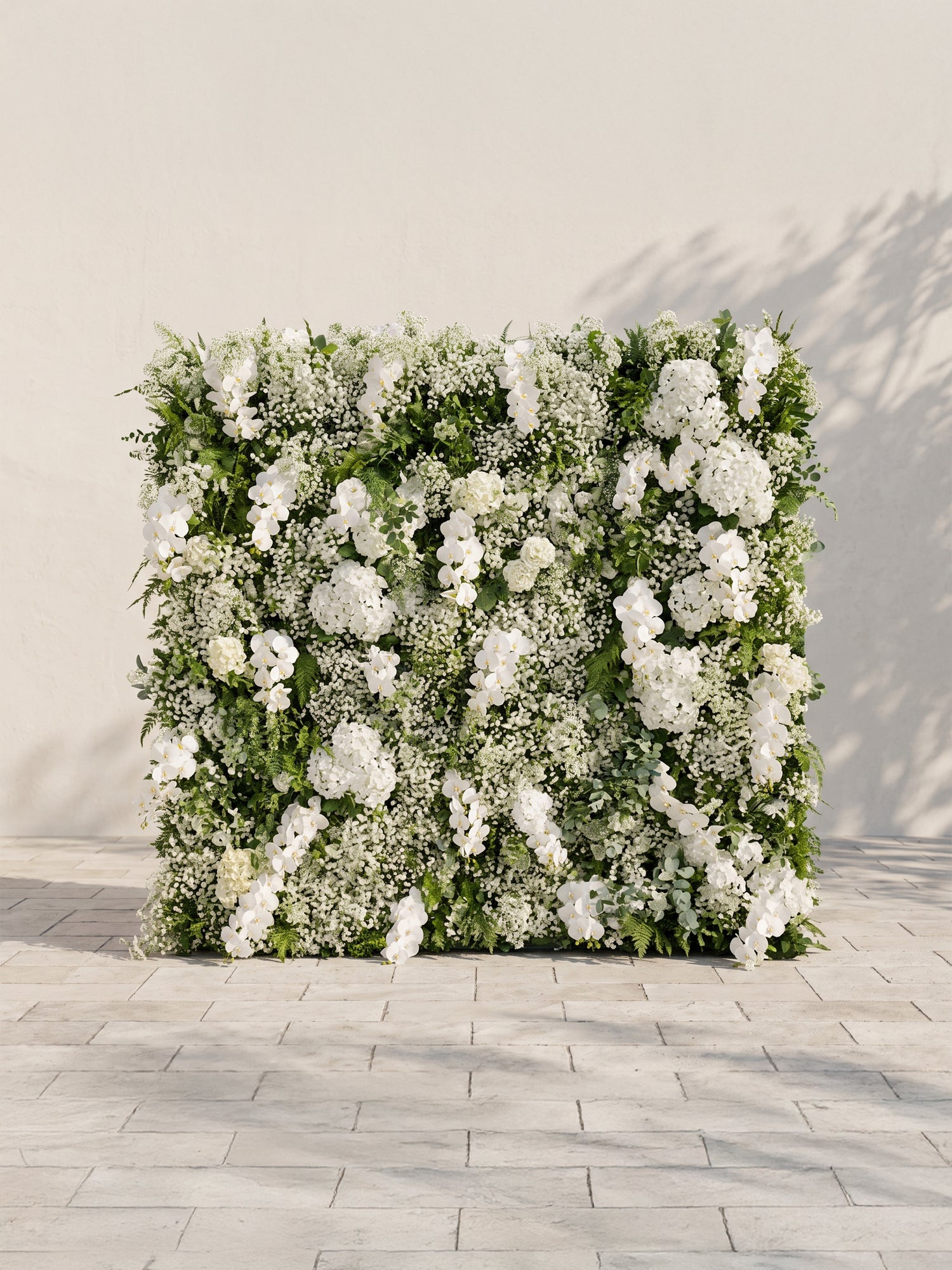 Ralena: 5D Fabric Artificial rolling up curtain flower wall — front view