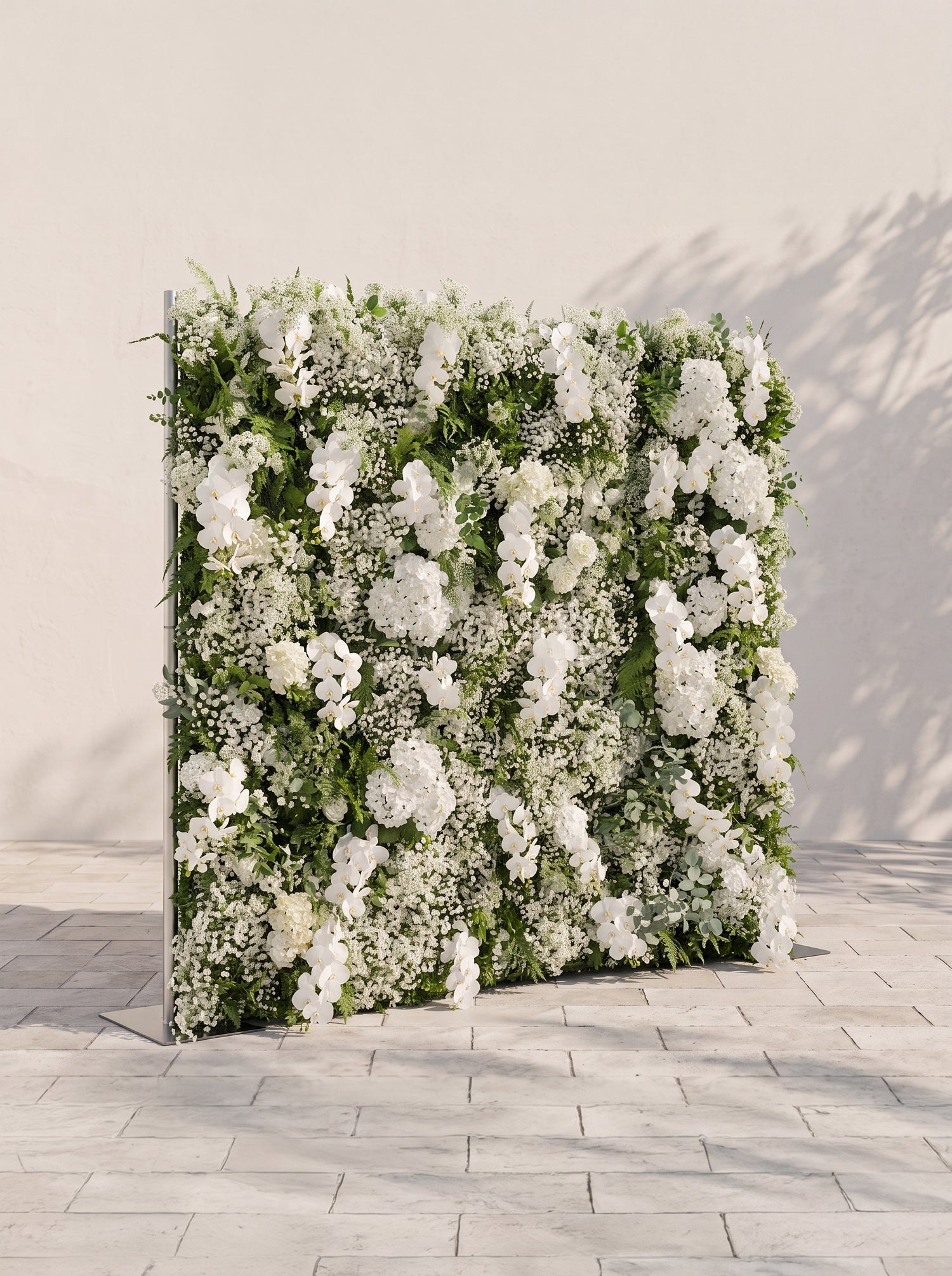 Ralena: 5D Fabric Artificial rolling up curtain flower wall — left view