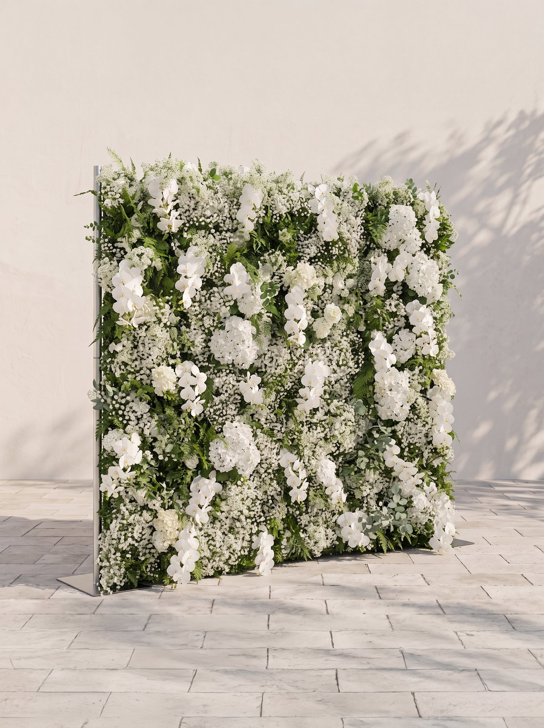 Ralena: 5D Fabric Artificial rolling up curtain flower wall — left view