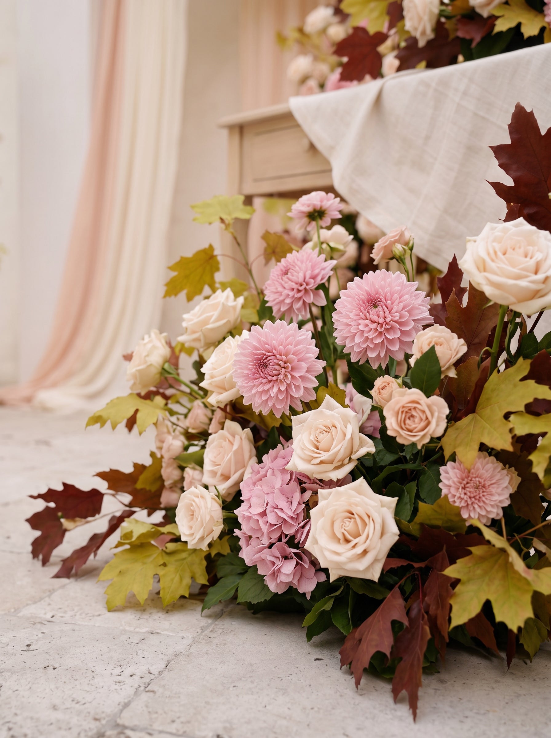 Ralsira: Wedding Full Floral Decor Set Arch Aisle Table Flower Arrangement for Romantic Weddings &amp; Proposals — floral detail