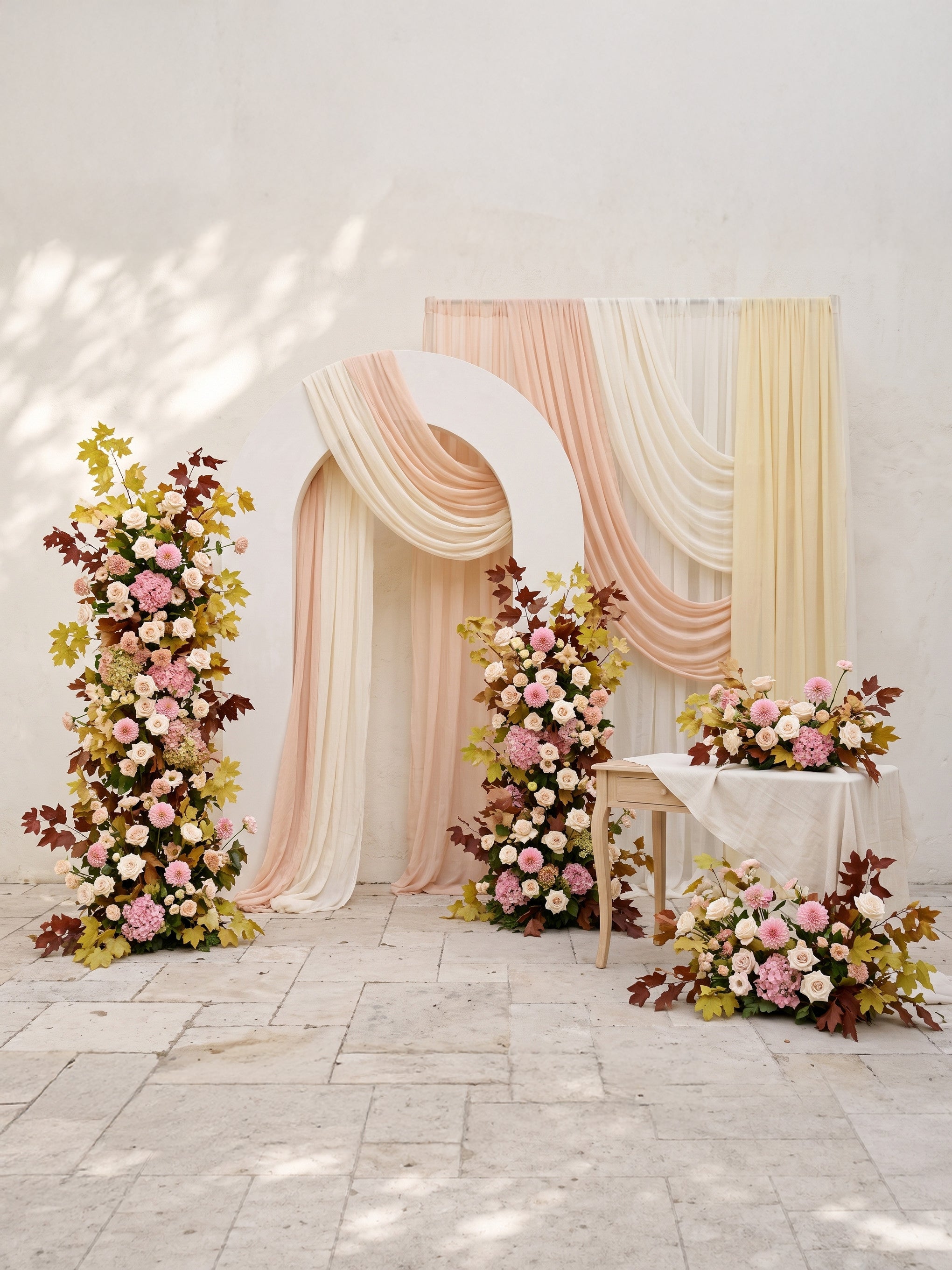 Ralsira: Wedding Full Floral Decor Set Arch Aisle Table Flower Arrangement for Romantic Weddings &amp; Proposals — front view
