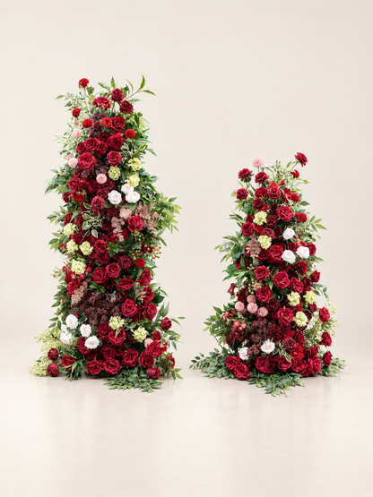 Ramona:Red Rose Wedding Background Arch KT Backdrop Decorative Flower Row Excludes Frame