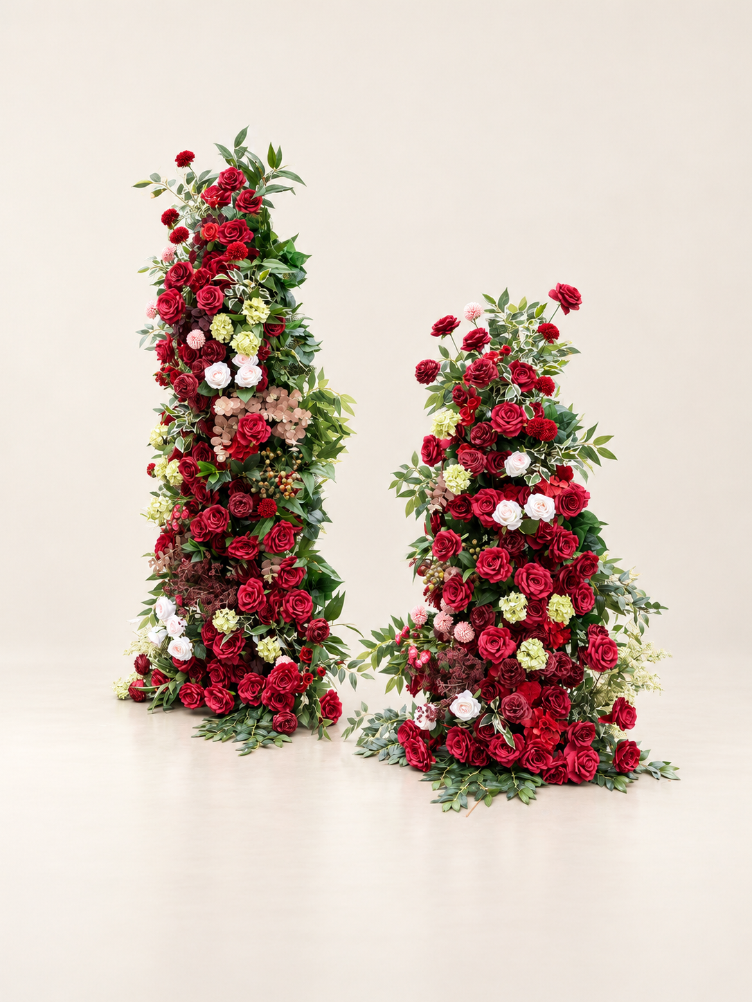 Ramona:Red Rose Wedding Background Arch KT Backdrop Decorative Flower Row Excludes Frame