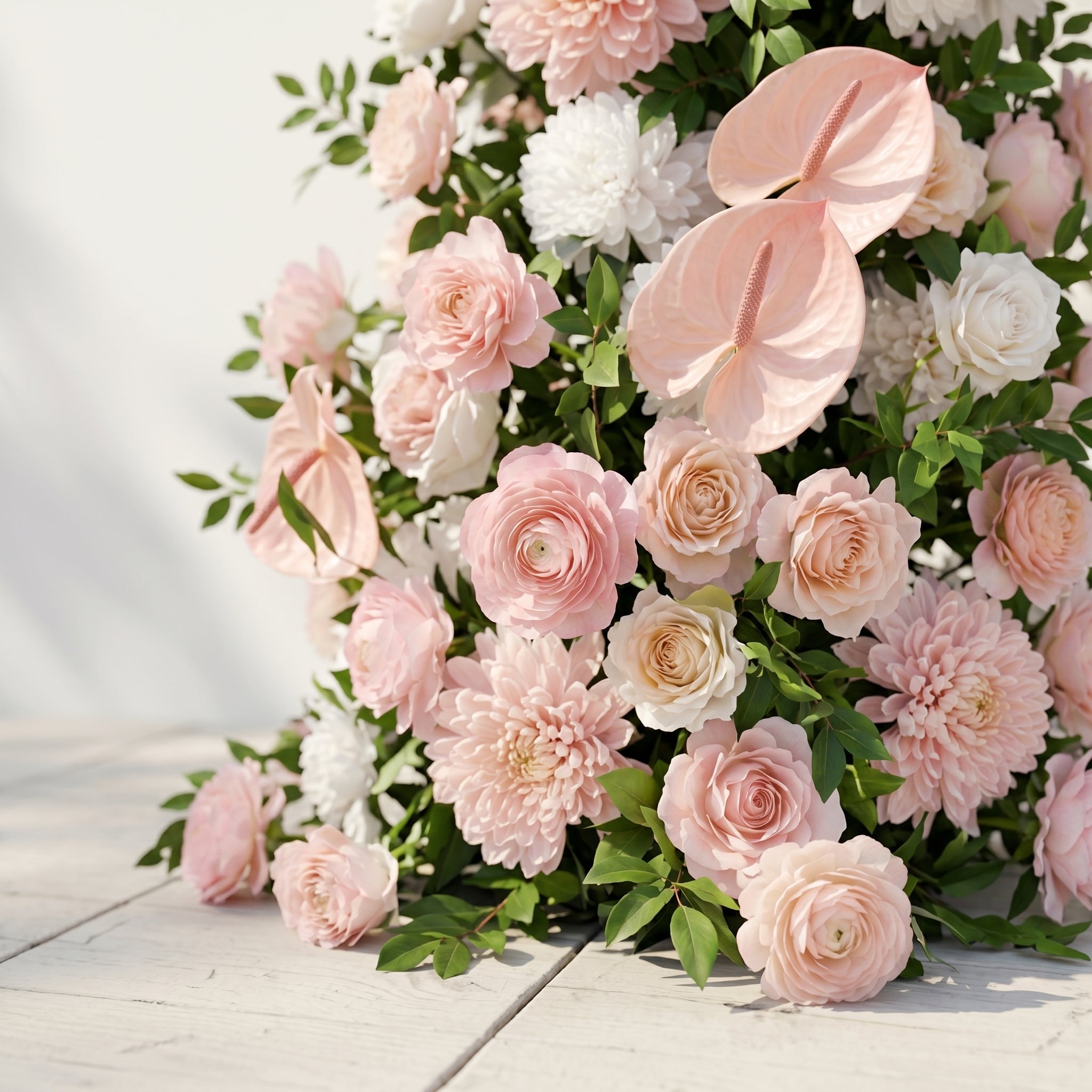 Ravnora:Luxury Pink Flower Arch Door Arch for Weddings&amp;Event Decor Including Frame ravnora detail 2