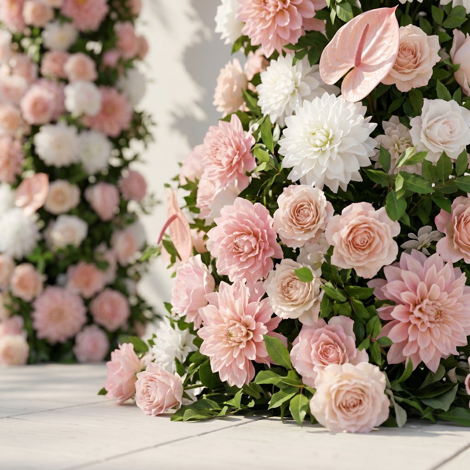 Ravnora:Luxury Pink Flower Arch Door Arch for Weddings&amp;Event Decor Including Frame ravnora detail 3