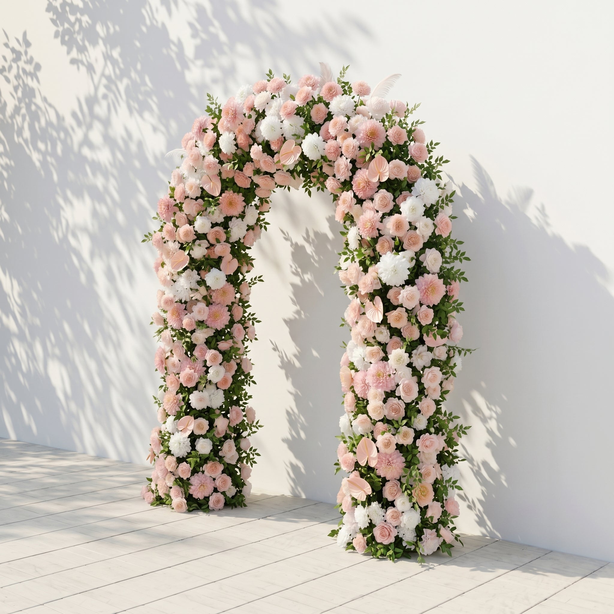 Ravnora:Luxury Pink Flower Arch Door Arch for Weddings&amp;Event Decor Including Frame ravnora right