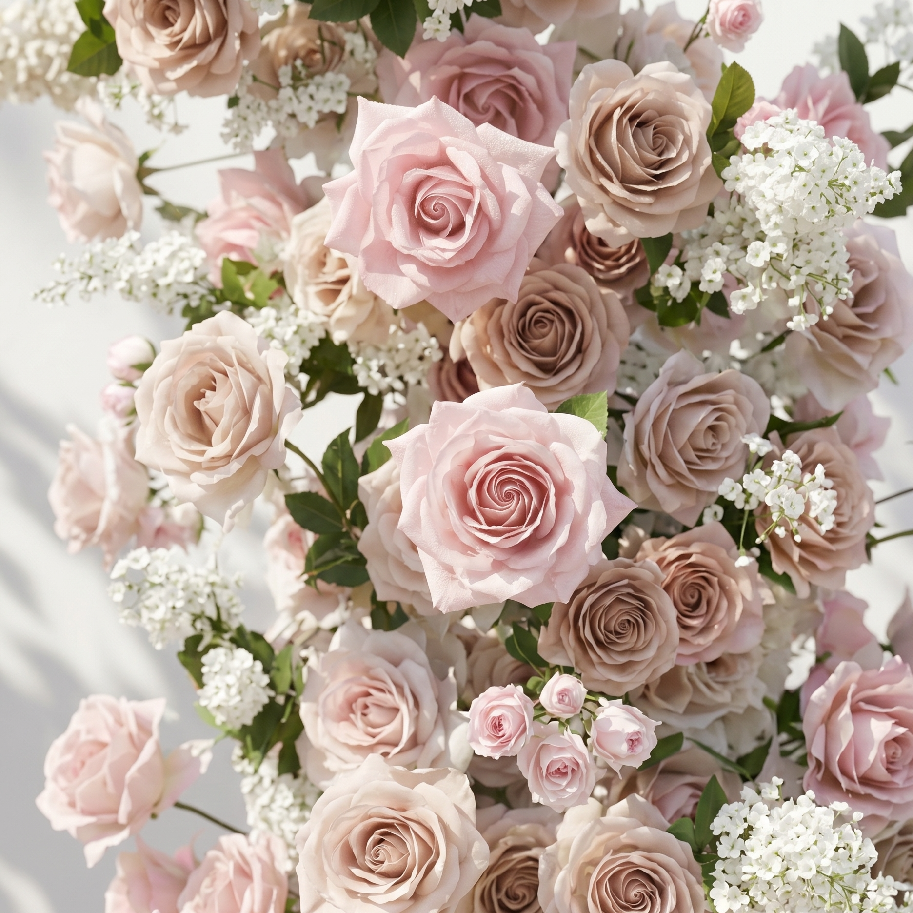 Ravvia: Classic Luxury Dusty Pink Roses Flower Arch for Wedding&amp;Event Decor Including Frame ravvia detail 2
