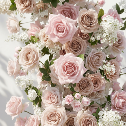 Ravvia: Classic Luxury Dusty Pink Roses Flower Arch for Wedding&amp;Event Decor Including Frame ravvia detail 2