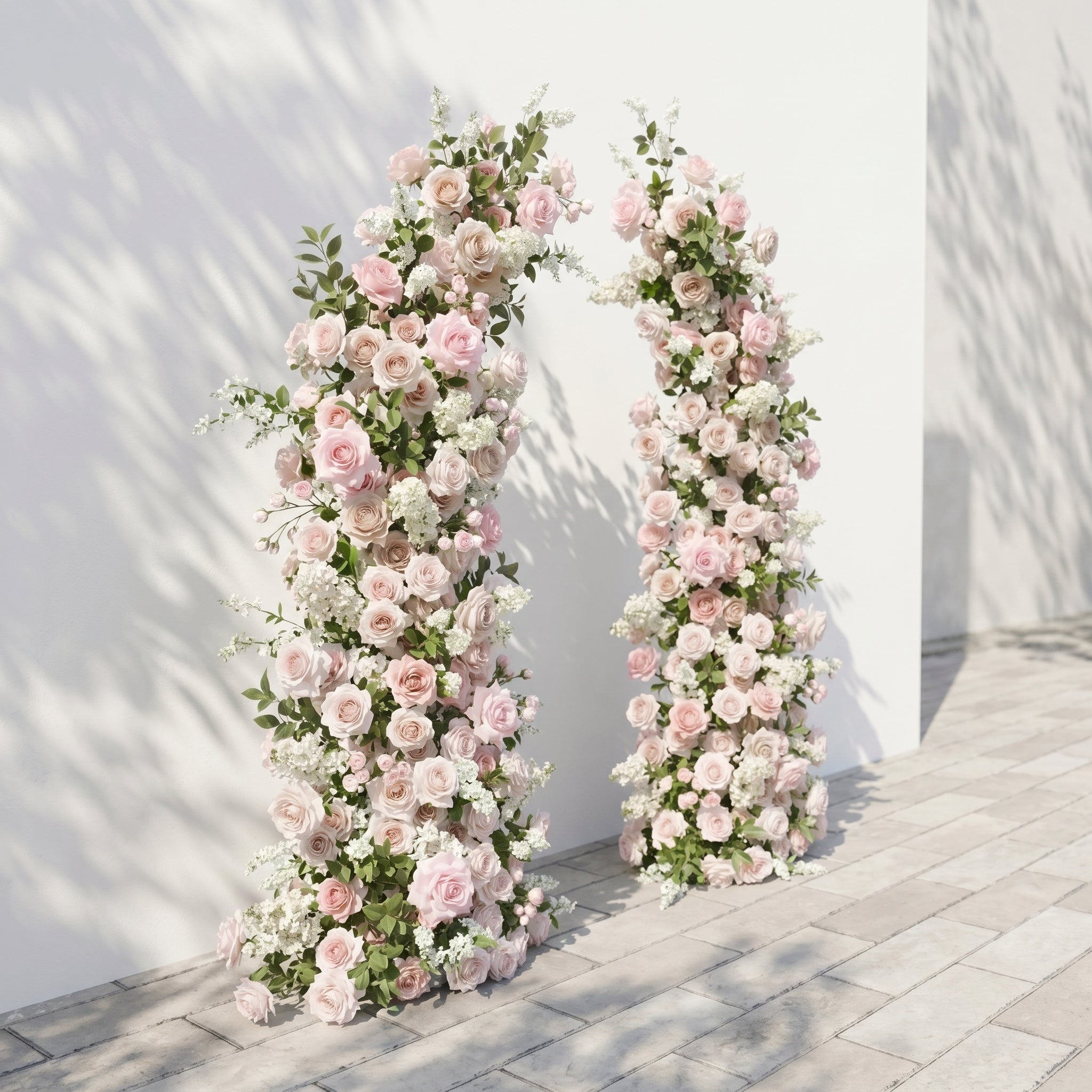 Ravvia: Classic Luxury Dusty Pink Roses Flower Arch for Wedding&amp;Event Decor Including Frame ravvia left