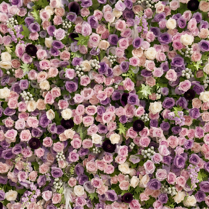 Romyiva:New Luxury 4D Purple&amp;Pink Roses Flower wall for outdoor and indoor Weddings&amp;Event Decoration romyiva detail 2