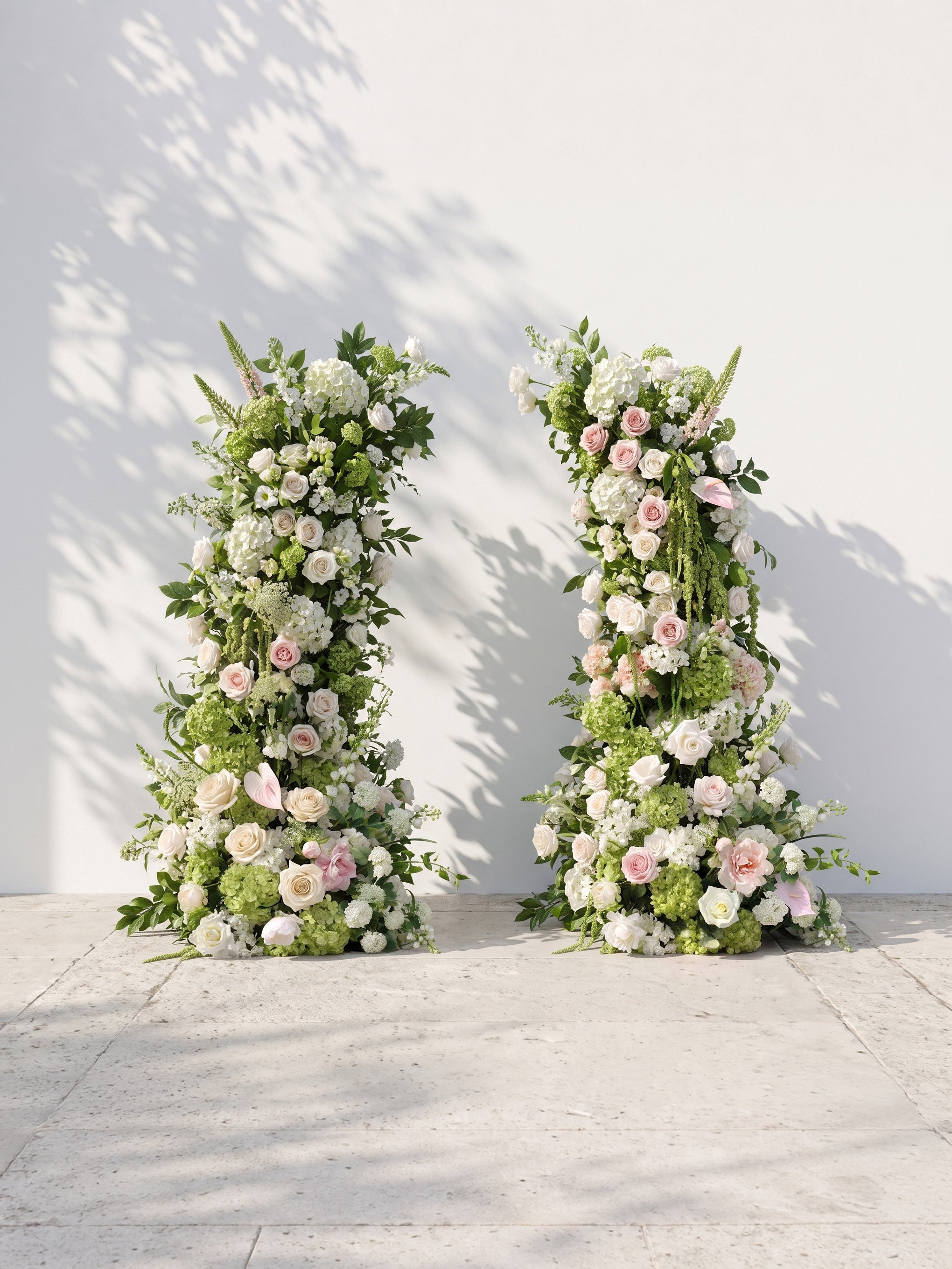 Romyloria Luxury Horn Shaped Flower Arch with Frame for Wedding Party Event Backdrop Decoration — front view