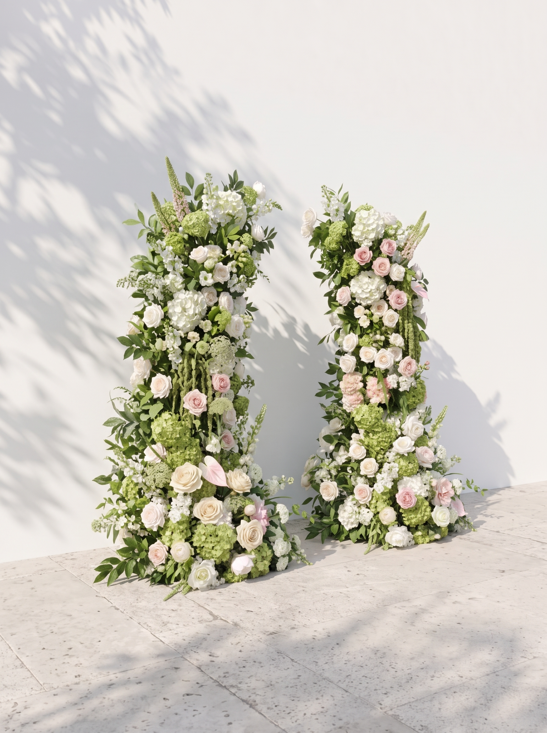 Romyloria Luxury Horn Shaped Flower Arch with Frame for Wedding Party Event Backdrop Decoration — left view