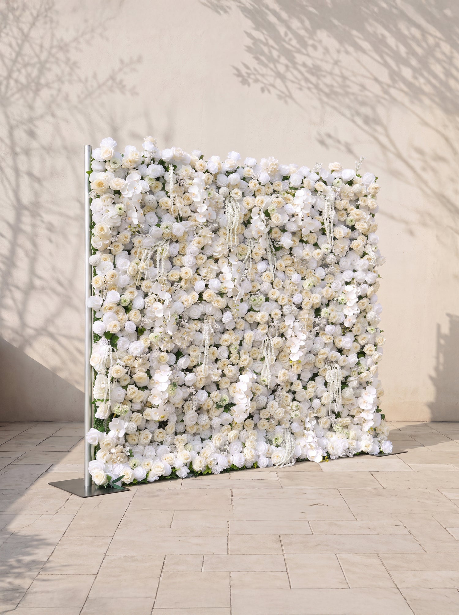 Romyrella 5D Fabric Artificial rolling up curtain flower wall — left view