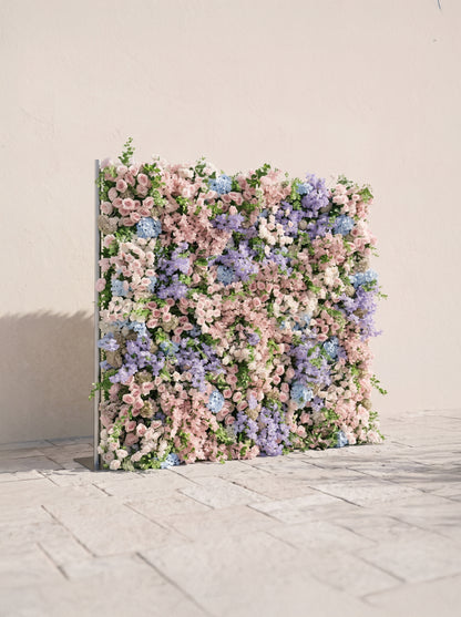 Roslina 5D Fabric Artificial rolling up curtain flower wall — left view