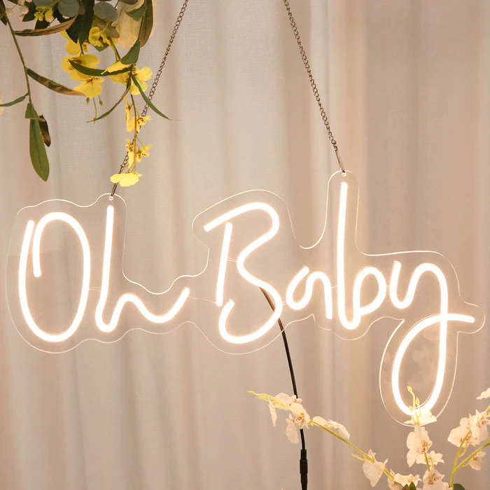 S008:  Wall Decor Neon Light Sign LED Neon Light Sign With Hanging Chain Rose Morning