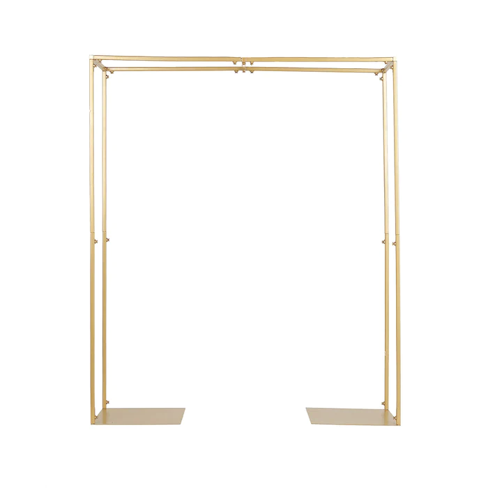 This Gold Adjustable Table Top Metal Flower Arch Holder is the perfect decoration for any wedding or event. It is made of high-quality metal, which is very durable. The arches are made of adjustable metal frames and are topped with a pergola. The flower stand can be decorated with fresh flowers to create a beautiful backdrop. The perfect addition to any wedding or event, this arch is sure to impress your guests.