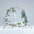 S025: Gold Round Arch Wedding Centerpiece Metal Hoop Wreath Tabletop Decor Rose Morning