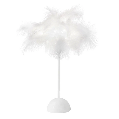 S044: White Feather LED Table Lamp Wedding Centerpiece Rose Morning