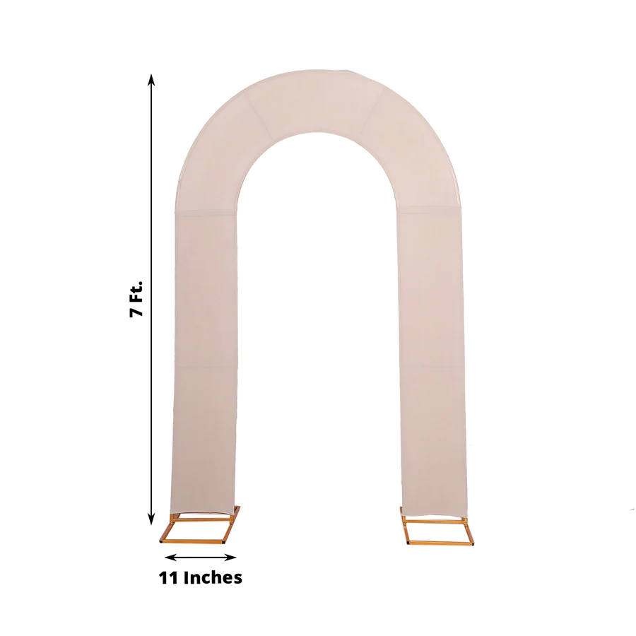 Nude Spandex Fitted Open Arch U-Shaped Wedding Arch Cover 7ft Rose Morning