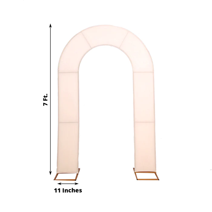 Blush Rose spandex Fitted Open Arch U-Shaped Wedding Arch Cover 7ft Rose Morning