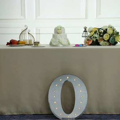 Event Decoration Metal Marquee Number Light with LED 0 Rose Morning