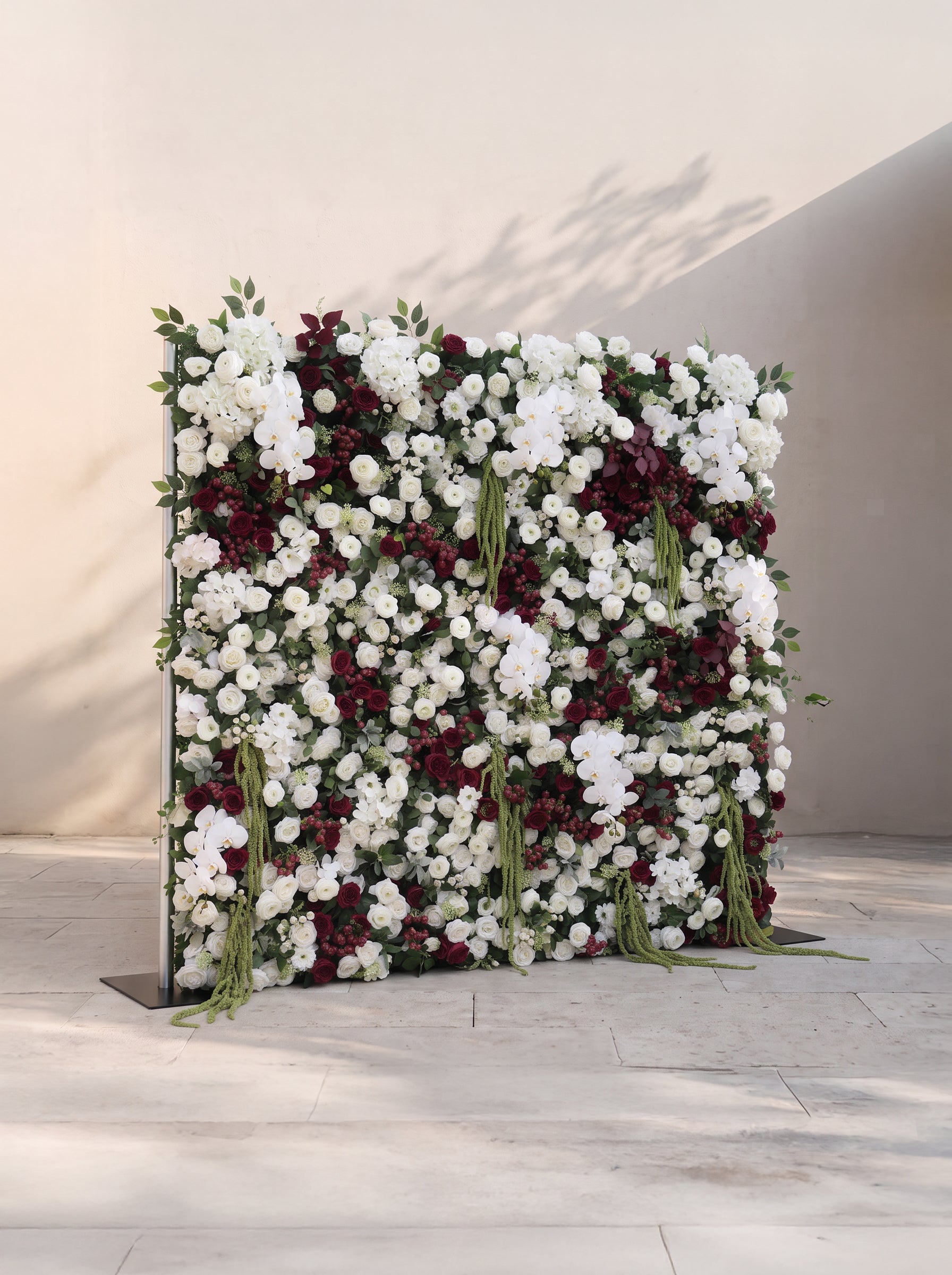 Sabelia 5D Fabric Artificial rolling up curtain flower wall — left view