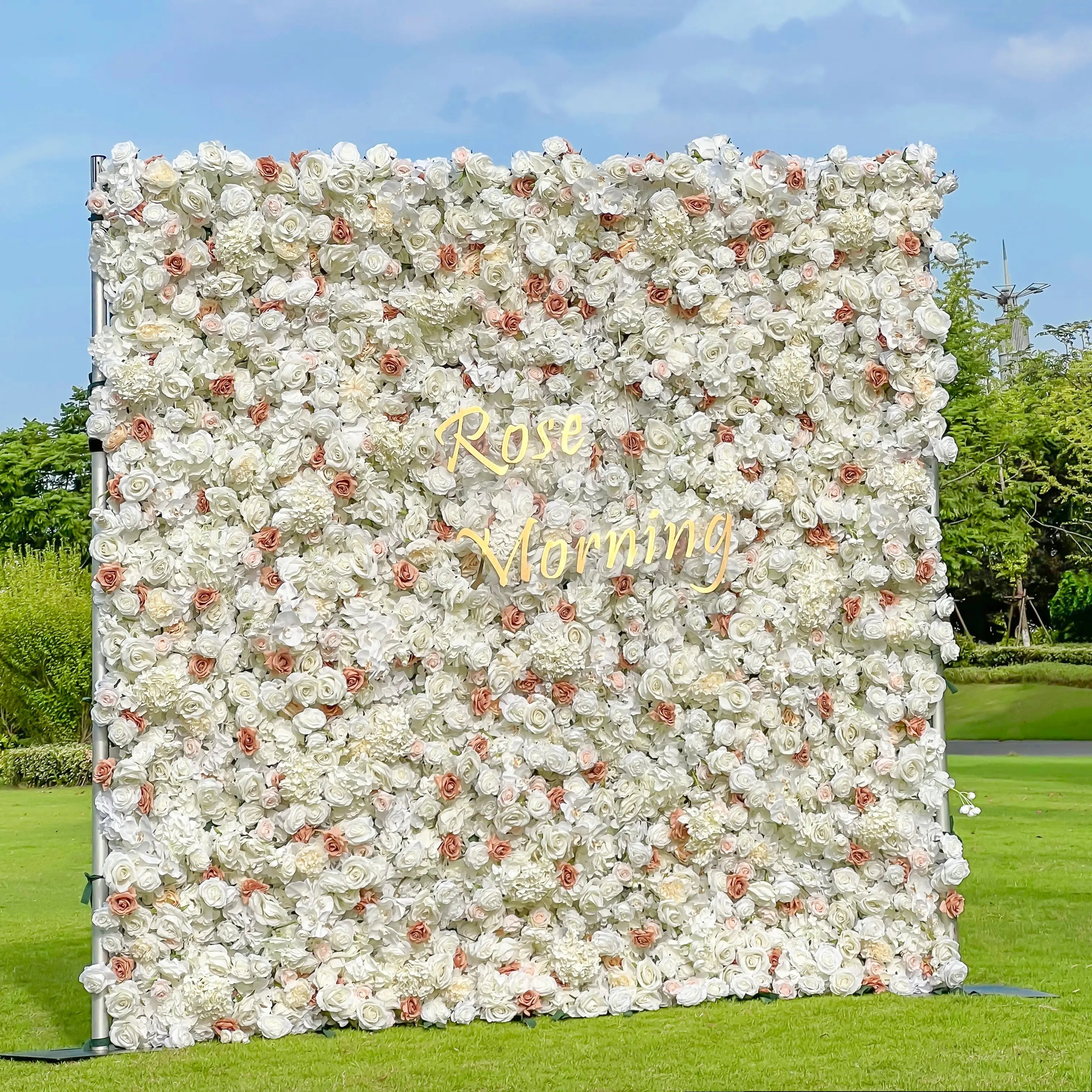 Sabrina：5D Garden Series New Fabric Artificial rolling up curtain flower wall