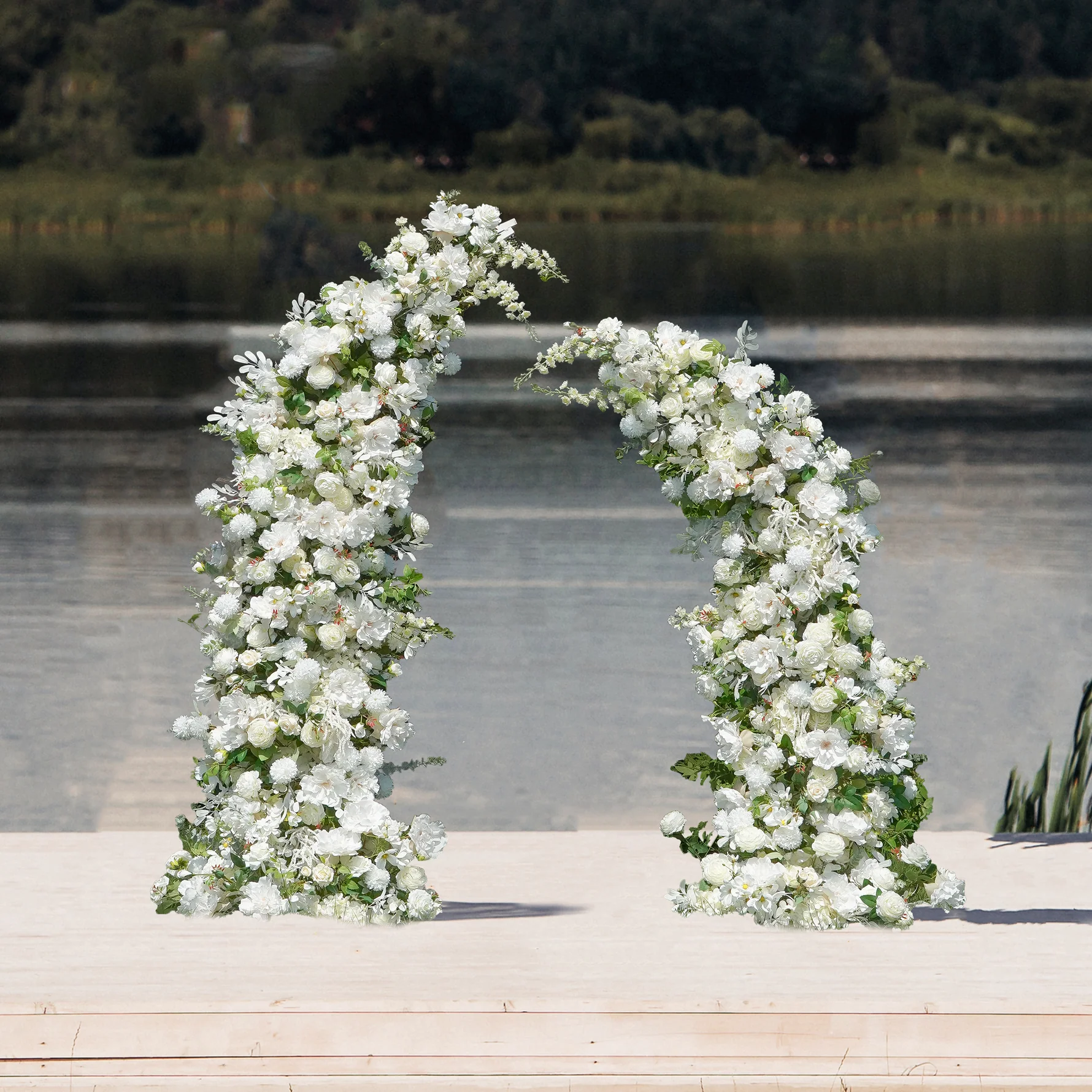 Sadie: White Luxury Horn Shaped Flower Arch with Frame for Wedding Party Event Backdrop Decoration