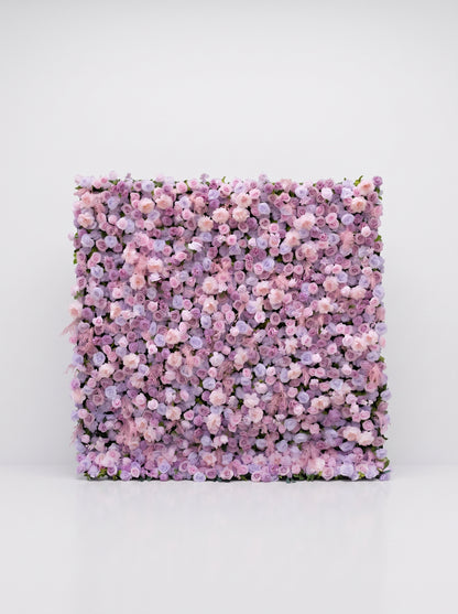 Saellyn 5D Fabric Artificial rolling up curtain flower wall — white background view