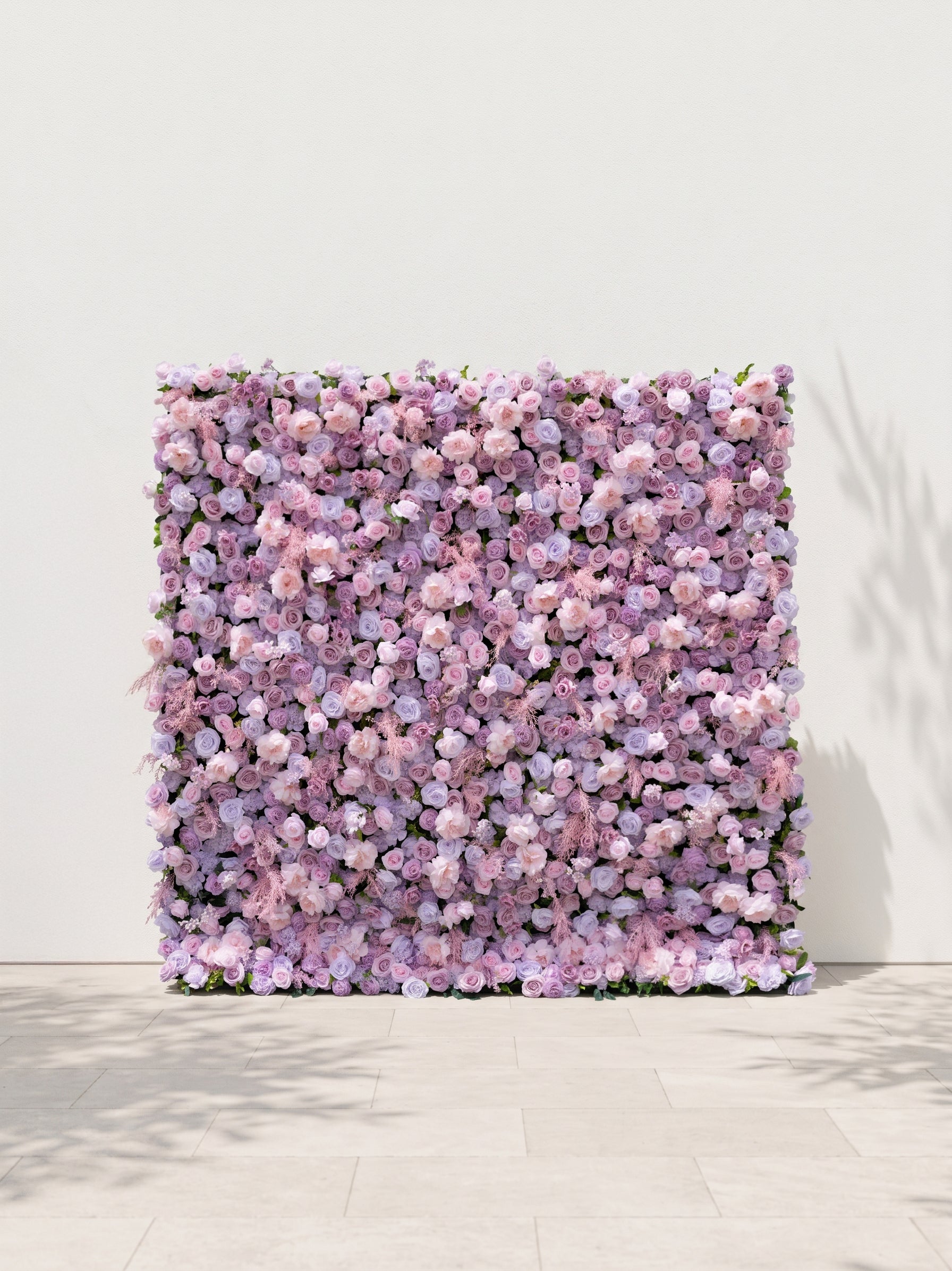 Saellyn 5D Fabric Artificial rolling up curtain flower wall — front view