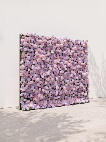 Saellyn 5D Fabric Artificial rolling up curtain flower wall — left view