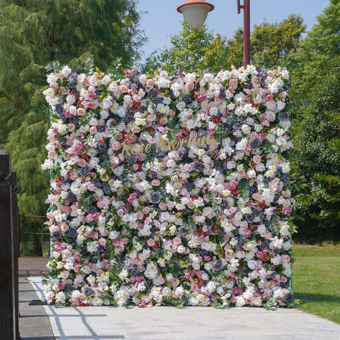 Selena:5D Fabric Artificial rolling up curtain flower wall