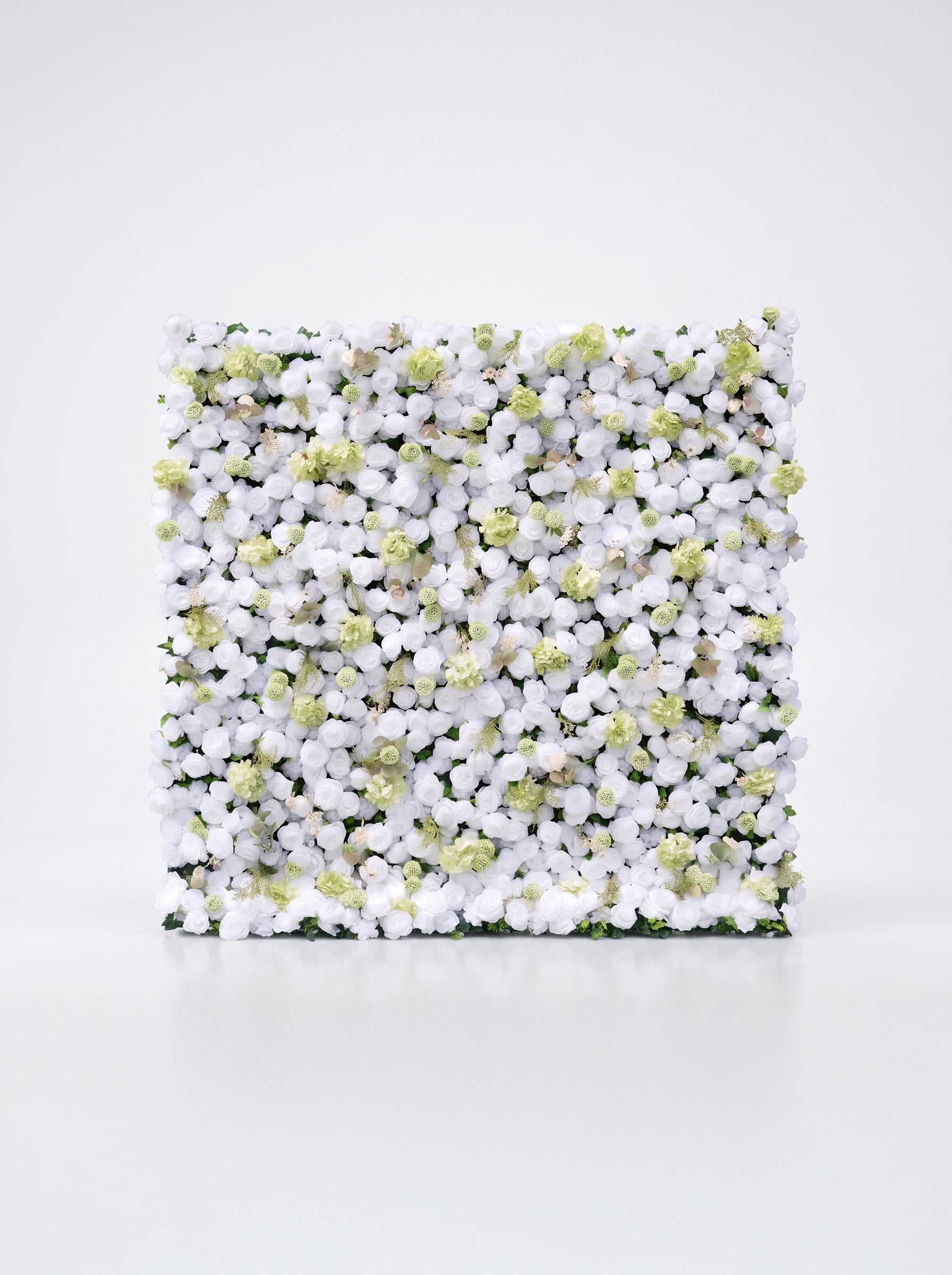 Selloria 5D Fabric Artificial rolling up curtain flower wall — white background view