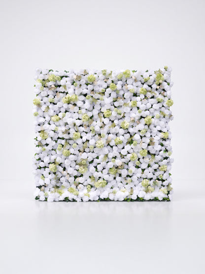 Selloria 5D Fabric Artificial rolling up curtain flower wall — white background view