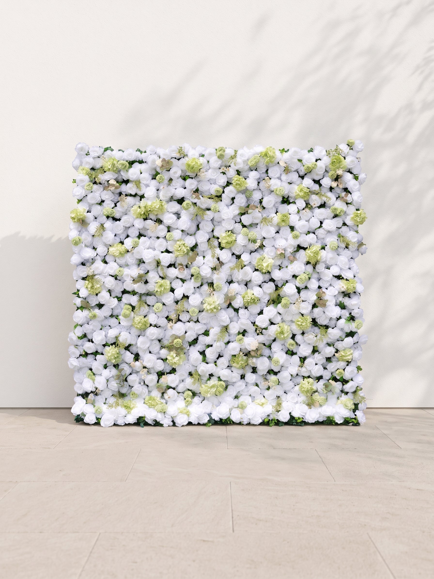 Selloria 5D Fabric Artificial rolling up curtain flower wall — front view