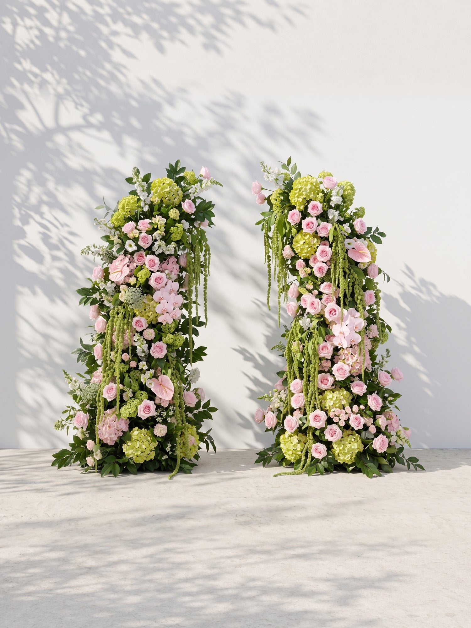 Selyana Luxury Horn Shaped Flower Arch with Frame for Wedding Party Event Backdrop Decoration — front view