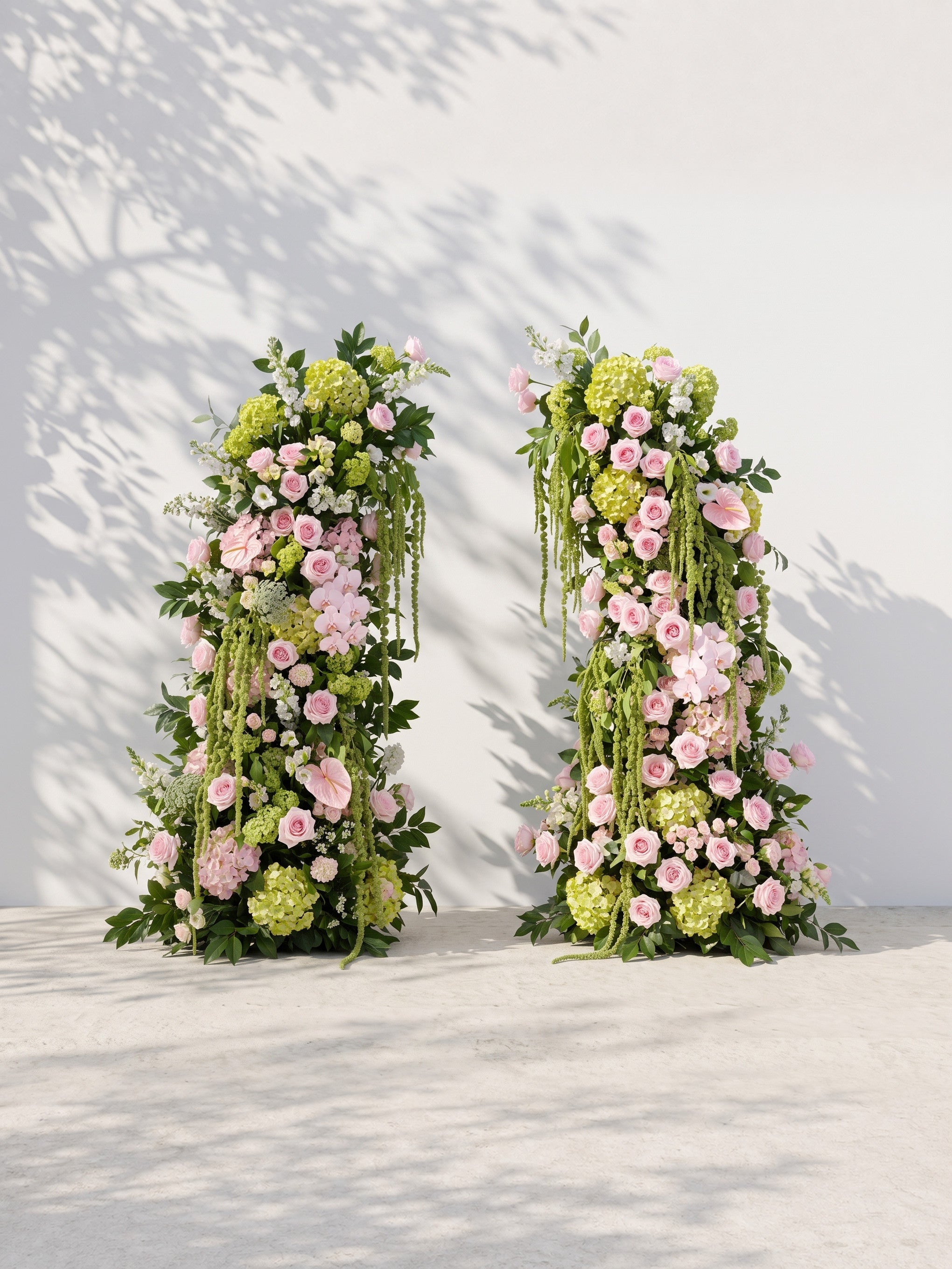Selyana Luxury Horn Shaped Flower Arch with Frame for Wedding Party Event Backdrop Decoration — front view