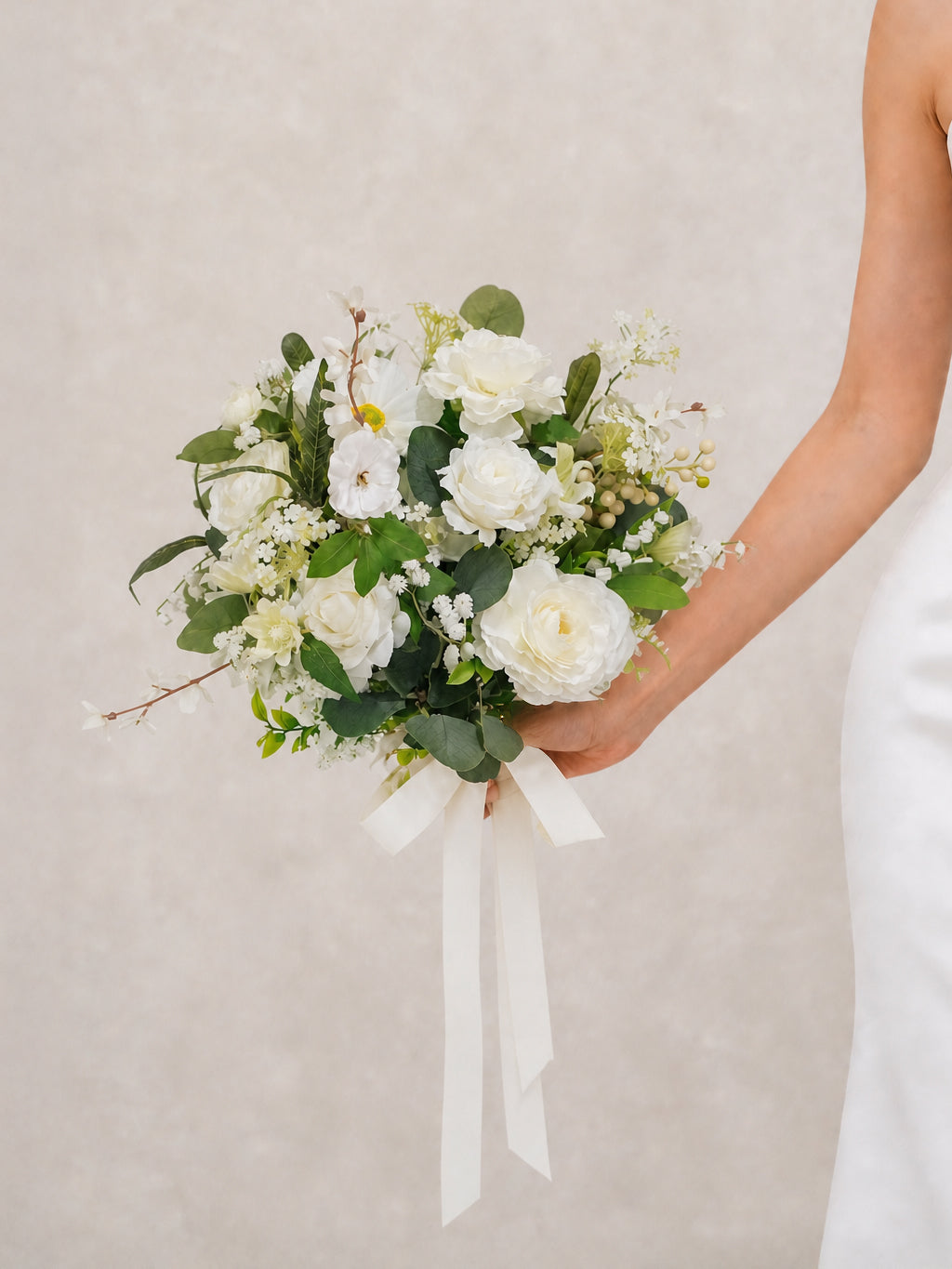 Seravelle- Bridal Bouquet 13"In Cloud Dancer White