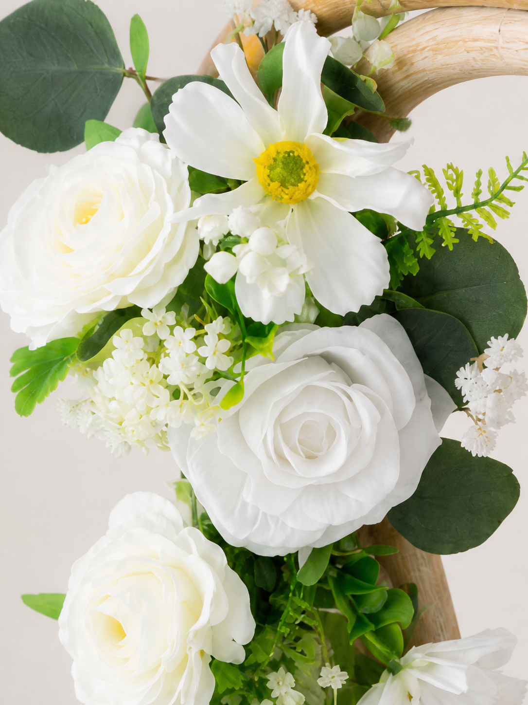 Seravelle-Wedding Chair Flower In Cloud Dance White(Set of 2)
