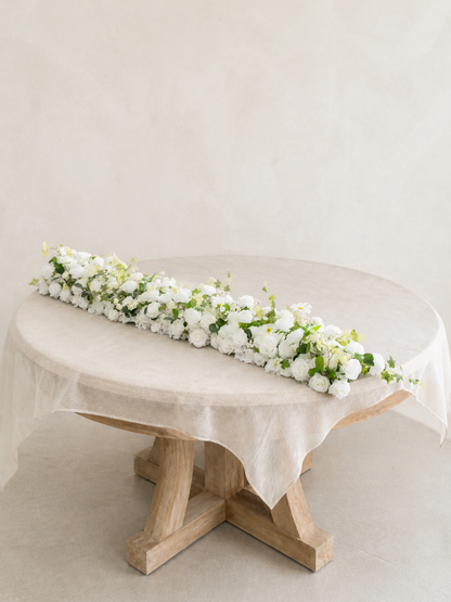 Seravelle-Long Table Centerpiece 8′10″long In Cloud Dance White for Wedding&amp;Events
