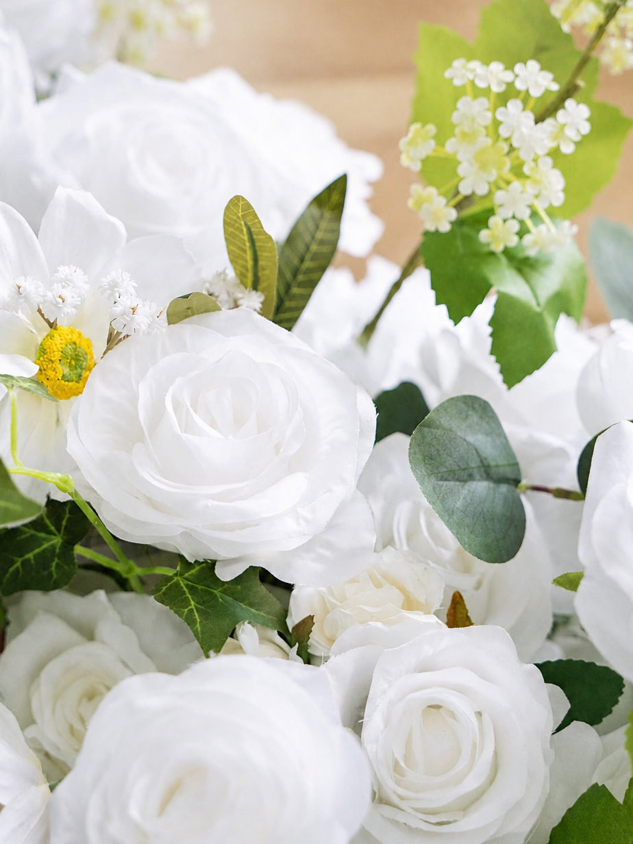 Seravelle-Long Table Centerpiece 8′10″long In Cloud Dance White for Wedding&amp;Events